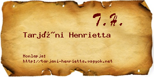 Tarjáni Henrietta névjegykártya