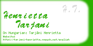 henrietta tarjani business card